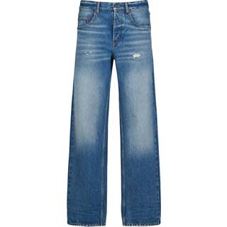 SAINT LAURENT - Straight-Leg Distressed Jeans - Men - Blue - UK/US 32