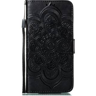 Apple iPhone 11 Læder Flip Cover - Mandala Mønster Sort