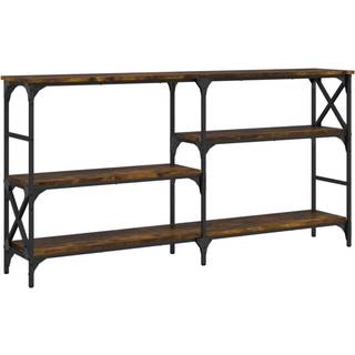 konsolbord 150x29x76,5 cm konstrueret træ røget egetræsfarve