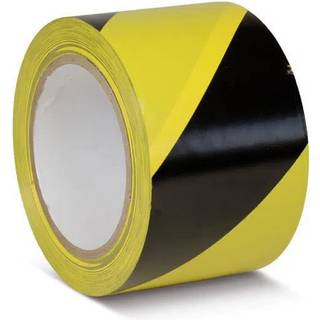 Thamus gulvmarkeringstape 75mmx33 gul/sort TAPVC_YB75