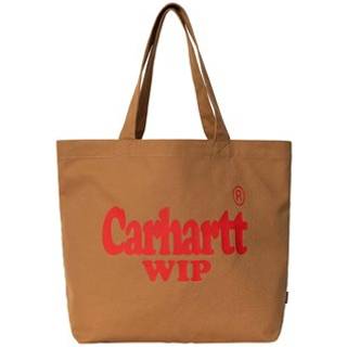 Canvas Graphic Tote Large - Spree Print, Hamilton Brown/Red - Carhartt WIP - Brun One Size