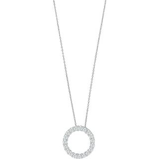 Siersbøl 14kt. hvidguldshalskæde med cirkel dia.0.495ct W/SI