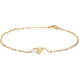 Blossom mat forgyldt hjerte armbånd, 17+3 cm