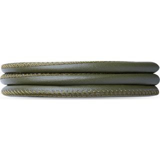 Slim Læderarmbånd - Oliven Grøn - 70 Cm - Christina