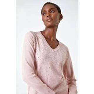 Roman Roman Pink Pearl Sparkle Embellished Jumper