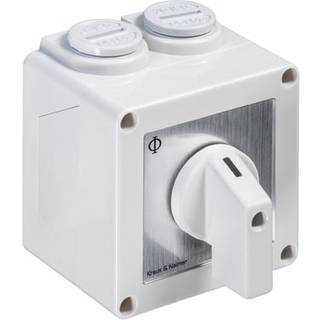 Kraus & Naimer vendeomskifter/fasevender, 3 polet, 1-0-2, 25A, plastik kapsling ((IP42)), skilt