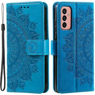 SKALO Samsung A14 4G/5G Mandala Flip Cover - Blå