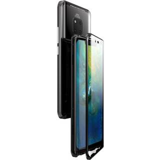 Huawei Mate 20 Pro Magnetisk Metalramme m. Glas For- og Bagside - Sort