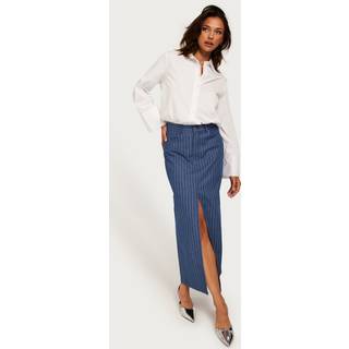 Pieces - Blå - Pcamilda Hw Long Skirt D2D - Large