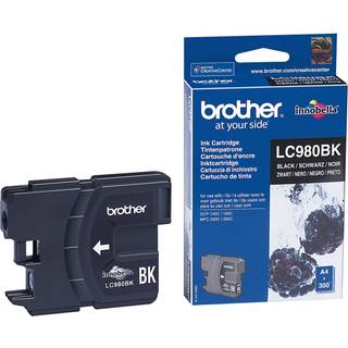 Brother LC980BK Sort Blækpatron, 300 sider