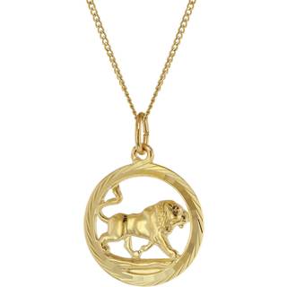trendor 41980-08 Halskette mit Löwe Sternzeichen-Anhänger 333 Gold Ø 16 mm