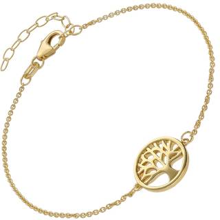 trendor 15810 Mädchen Armband mit Lebensbaum 925 Silber Vergoldet