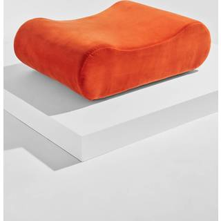 Faye puf i velour - Orange
