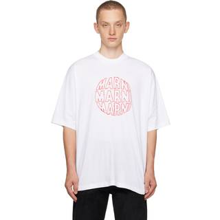 Marni Printed cotton jersey T-shirt - blue - EU 50