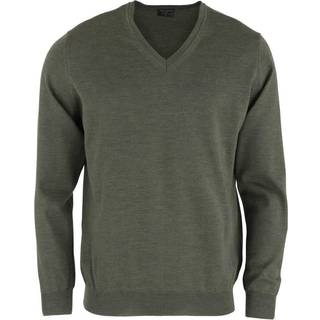 OLYMP Herren V-Pullover grün unifarben