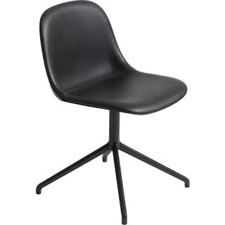 Muuto Fiber Drejestol Sort Refine Læder Uden Armlæn