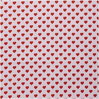 Druckstoff Herzen flieder-rot 140cm