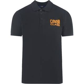 Cavalli Class Black Cotton Polo Shirt