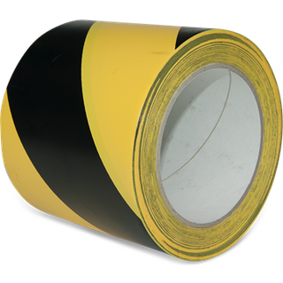 Gulvtape - Gul/sort - 100 mm x 33 m