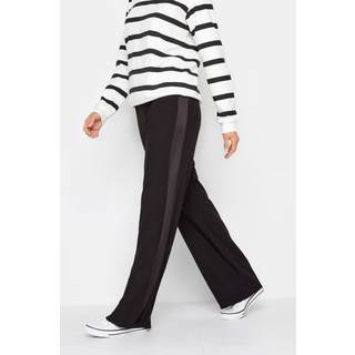 Lts Tall Black Wide Leg Tuxedo Trousers Size Long > 12 - Long 12