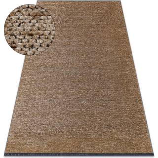Tæppe FLORENCE 24021 Ensfarvet, glamour, fladvævet, frynser - mørk beige 135x190 cm