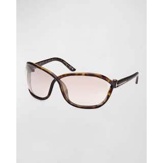 TOM FORD Kvinde FT1069 FERNANDA 52G Solbriller Injiceret Havana Brun Sommerfugl Normal Spejl