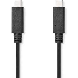 Nedis USB-kabel | USB 3.2 Gen 2 | USB-C™ Han | USB-C™ Han | 240 W | 8K@30Hz | 20 Gbps | Nikkelplateret | 1.00 m | Runde | PVC | Sort | Label