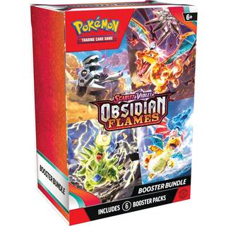 Pokémon Scarlet og Violet Obsidian Flames Boosterpakke (3-pak): Charizard ex, Dragonite ex og Terastal Pokémon