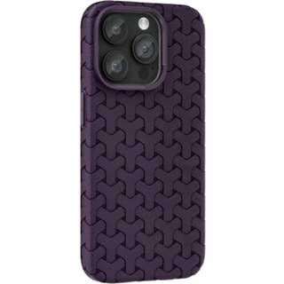 iPhone 15 Pro Fleksibelt Plastik Bagside Cover - Flettet Tekstur - Lilla