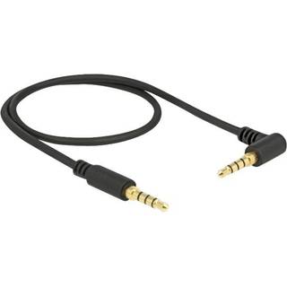 Delock Stereo Jack Kabel 3,5 mm 4-benet han-til-han vinklet 0,5 m - Sort