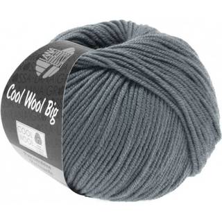 Lana Grossa Cool Wool Big 981 Stål Grå Indhold:100% ren ny, ekstrafin merinould Vægt/Længde: 50 g = ca. 120 meter Anbefalede pinde: 3.50-4.00 mm Strikkefasthed: 10 x 10 cm = 19 m x 26 p Vask:Finvask 30º/ Tørres fladt.