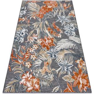 Tæppe Strukturelt BOTANIC 65262 blomster, fladvævet på balkonen, terrasse - sort 117x170 cm