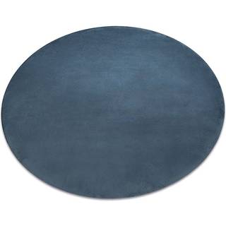 Moderne vask tæppe POSH cirkel shaggy, plys, tyk anti-slip blå cirkel 100 cm