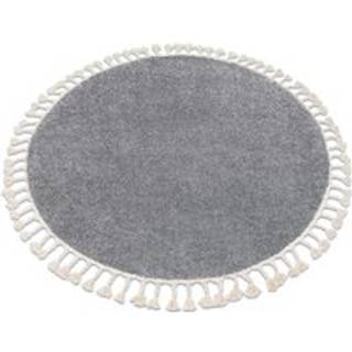 Tæppe BERBER 9000 hjul grå lyse kvaster berberi Marokkansk shaggy cirkel 120 cm