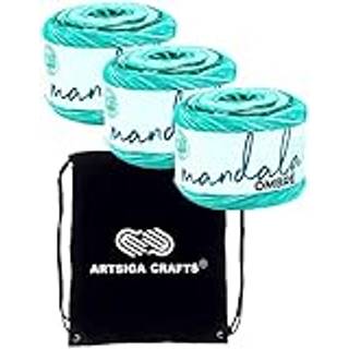 Lion Brand Mandala Ombre Zen 551-217 (3-SKEINS-Samme farvestof) Bundne medium #4 Akrylgarn til hækling og strikning med projektpose