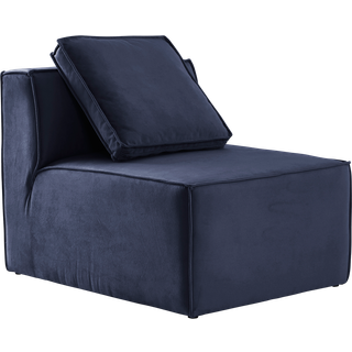 BALTIMORE sofamodul - lille med ryglæn + 1 pude - Blå