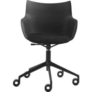 Kartell Q/Wood Kontorstol Sort/Sort Træ med Sort Polstring