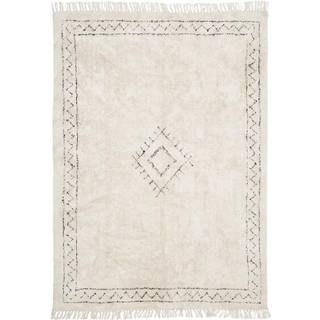 Håndtuftet bomuldstæppe Fionn med frynser