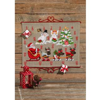 Broderikit Rensdyr og snemænd B5125/58 Rensdyr og snemænd design B5125/58 Dimensioner på smukt lærred Broderes med kors- og stikkesting Naturlig hør, 17 flotte DMC farver Indeholder ringe, beslag ej inkluderet.