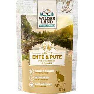 Wildes Land Kattefoder Nr. 5 ænder og kalkun med tranebær og tidselolie 139.50 DKK/1 kg (12 x 100.0g)