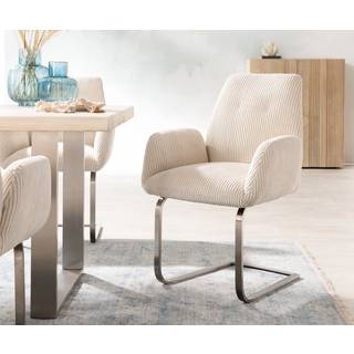 Freischwinger Zoa-Flex Cord Beige Freischwinger flach Edelstahl Taschenfederkern - Beige, Silber