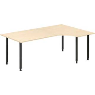 Skrivebord DNA, Birk 2000x1200 mm Højre I-ben/Sort