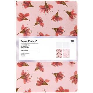 Paper Poetry Notizbücher A5 Kirschblüten-blurry 2 Stück