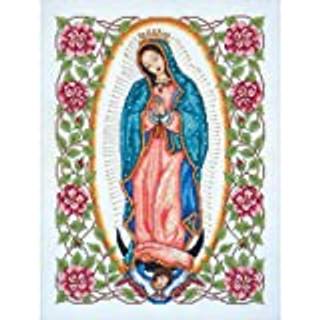 Tobin Caliente Our Lady of Guadalupe t?llede Cross Stitch Kit White 17 """" X 13 """"