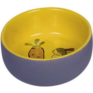 Keramisk gnaver skål "Carrot Plus" grå/gul - Ø 11cm x 4 - Multi