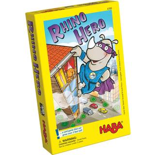 Haba Rhino Hero Game - Card Games for Kids Ideal For Aldere 5 & Up - The Heroic Rhino Hero Stacking Card Game Adventure - Triple Award Winner