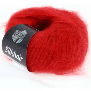 Lana Grossa Silkhair garn - Superkid Mohair og Silke Kirsebærrød 8