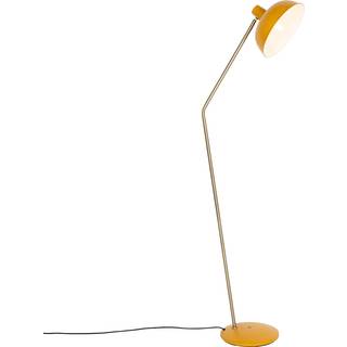 Retro gulvlampe gul med bronze - Milou