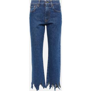 JW Anderson Distressed cropped jeans - blue - 24