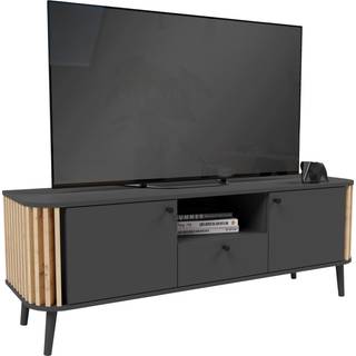 Pure TV Møbel 2 låger, 1 skuffe, 1 hylde grå,eg dekor.